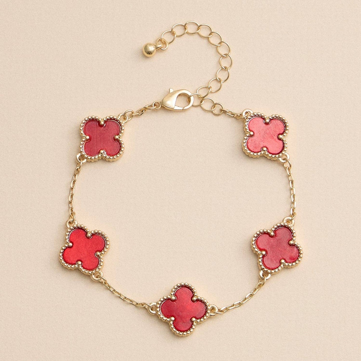 Lucky Clover Shell Charm Bracelet Inspired by Vancleef Design