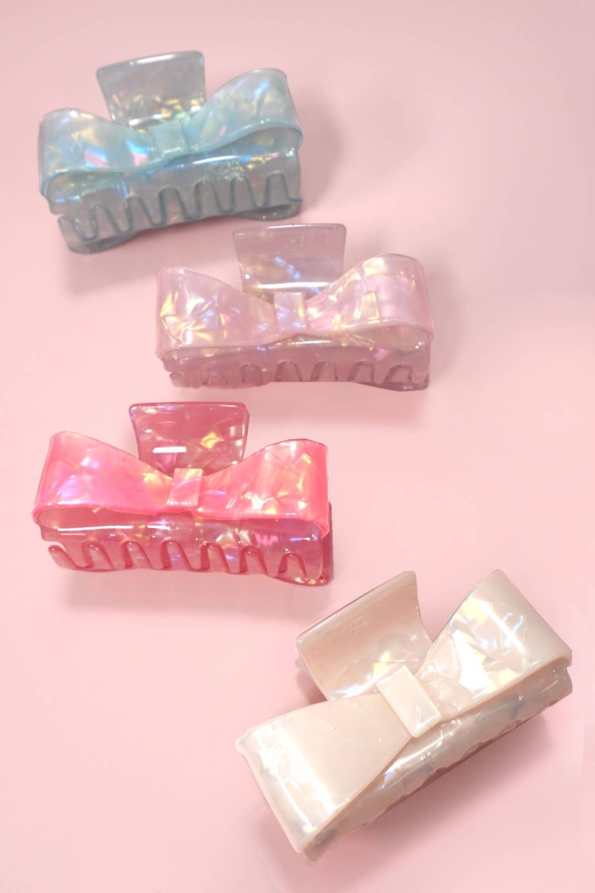 BOW PVC ACRYLIC HAIR CLAW CLIPS