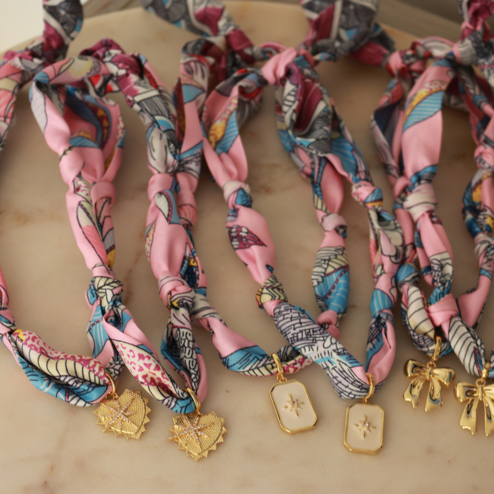Pink Scarf Necklace