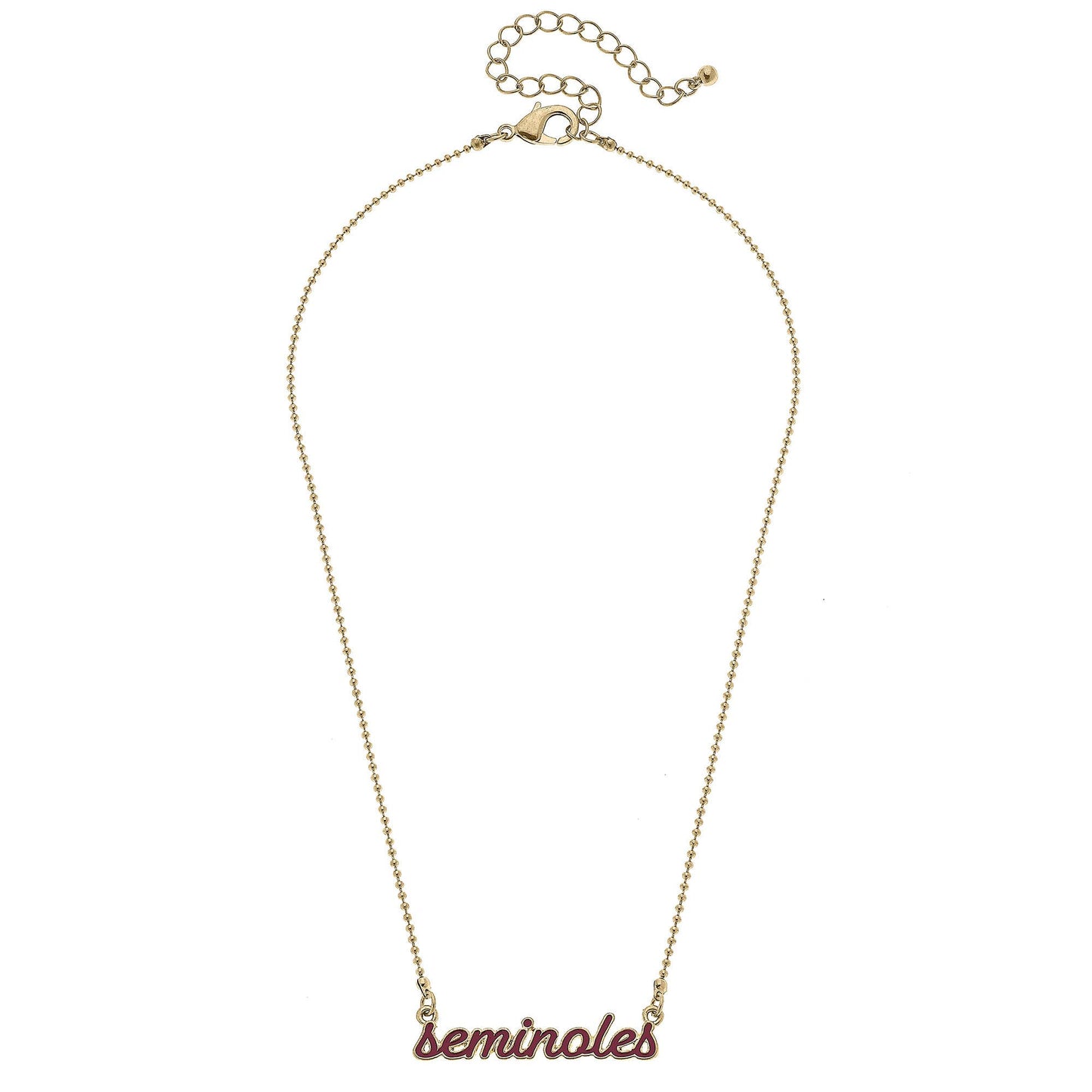 Garnet Enamel Script Necklace