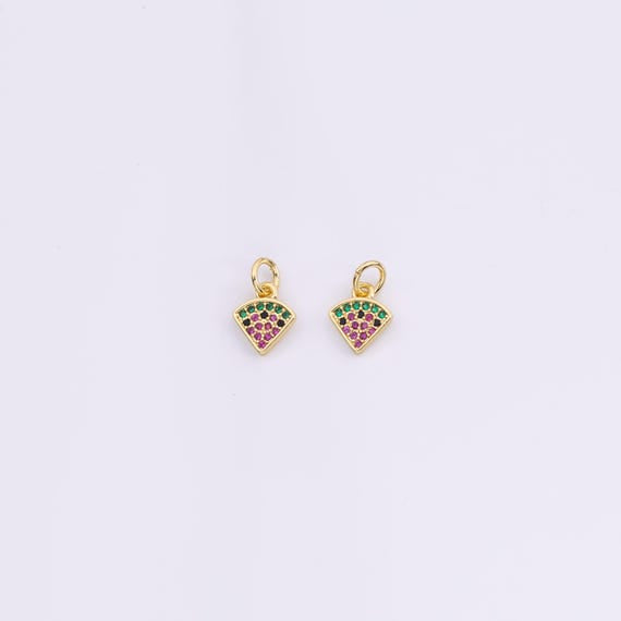 FOOD & BEVERAGE- Gold Crystal Watermelon Charm