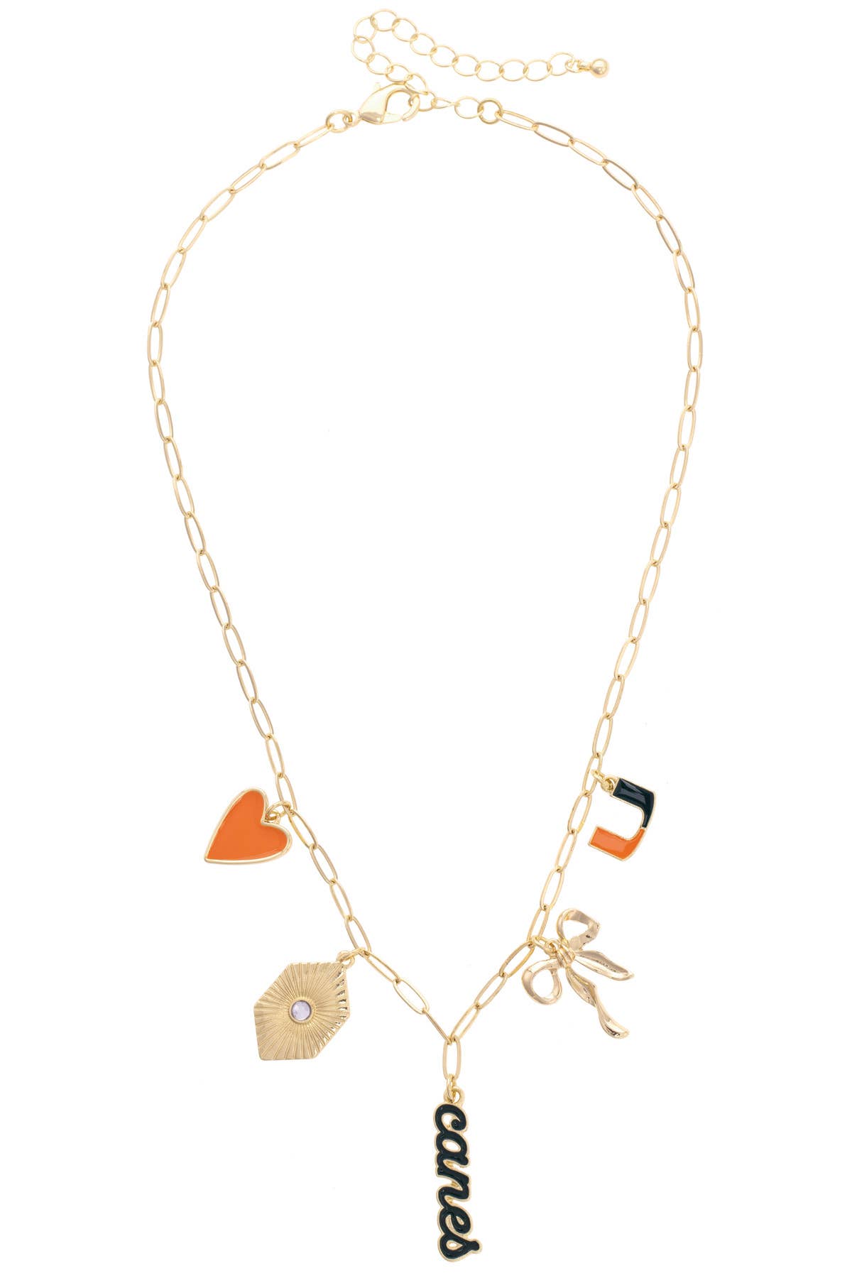 Miami Hurricanes Paper Clip Charm Collector Necklace