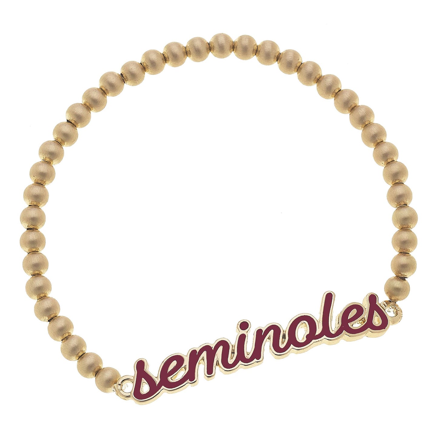 Garnet Enamel Script Stretch Bracelet