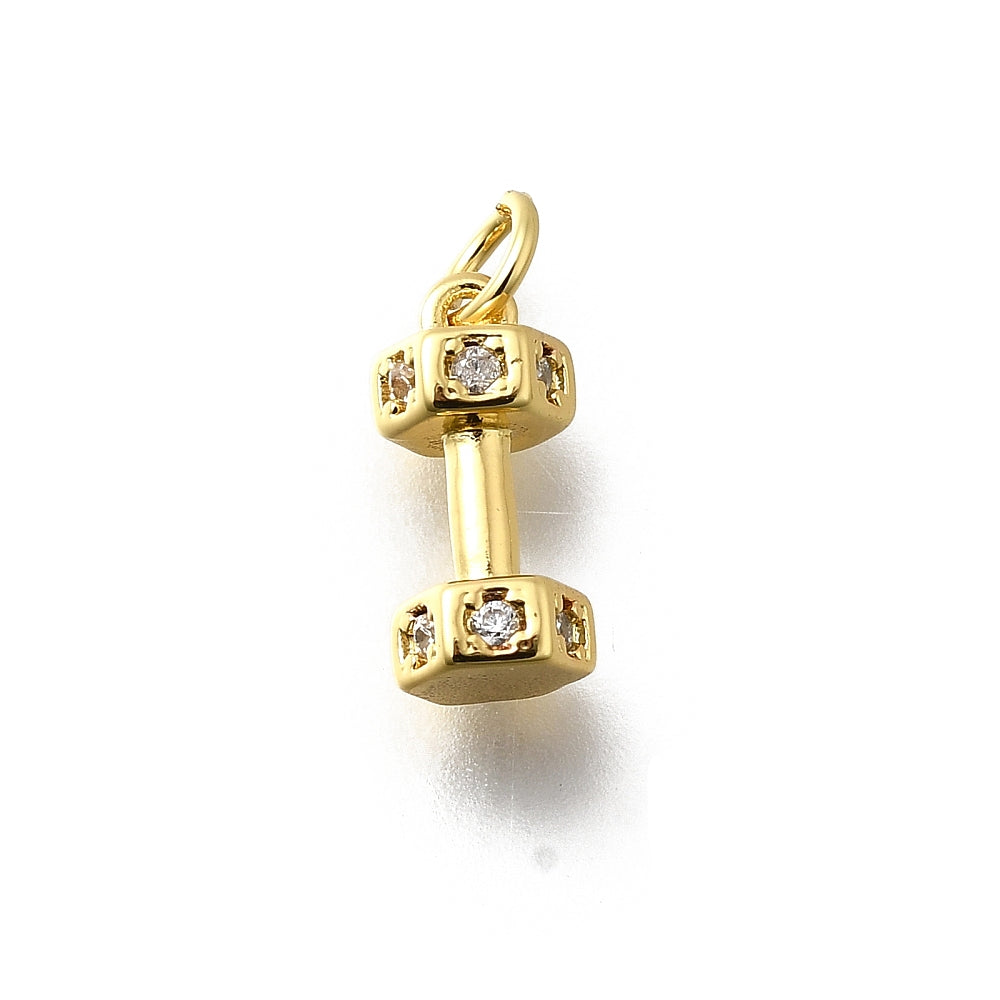 MINI- Gold Dumbbell Weight Lifting Charm