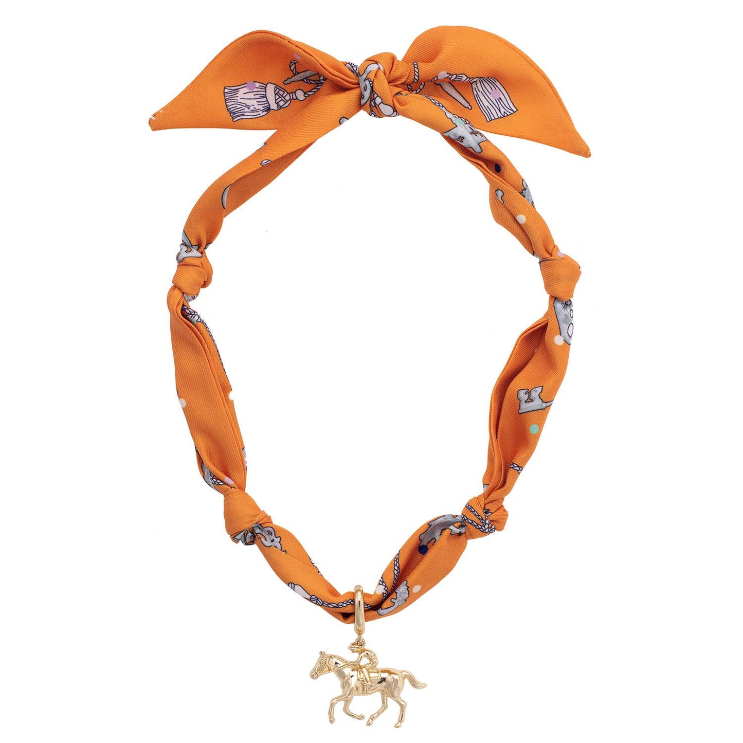 Riders Up Scarf Necklace in Orange