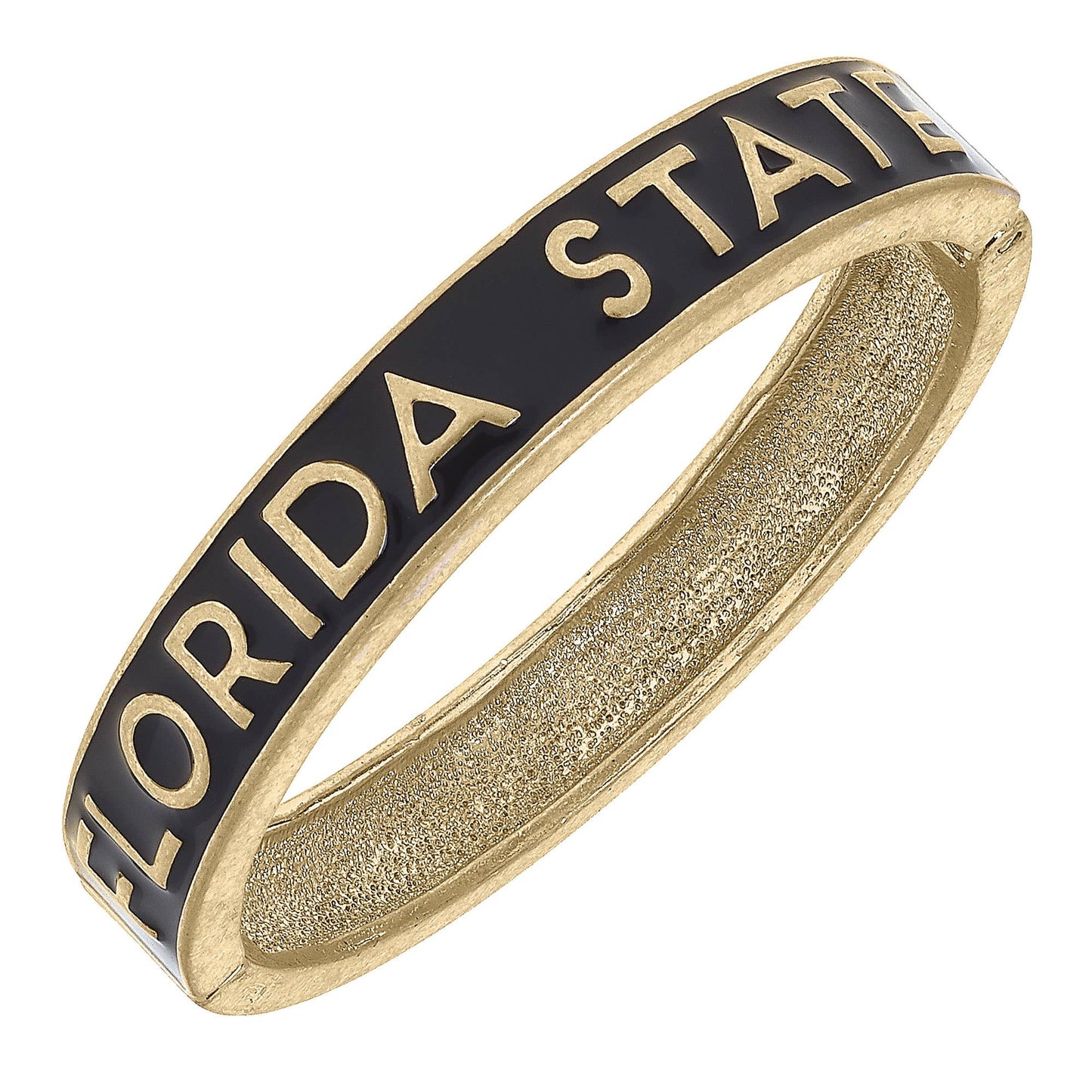 Black Enamel Hinge Bangle