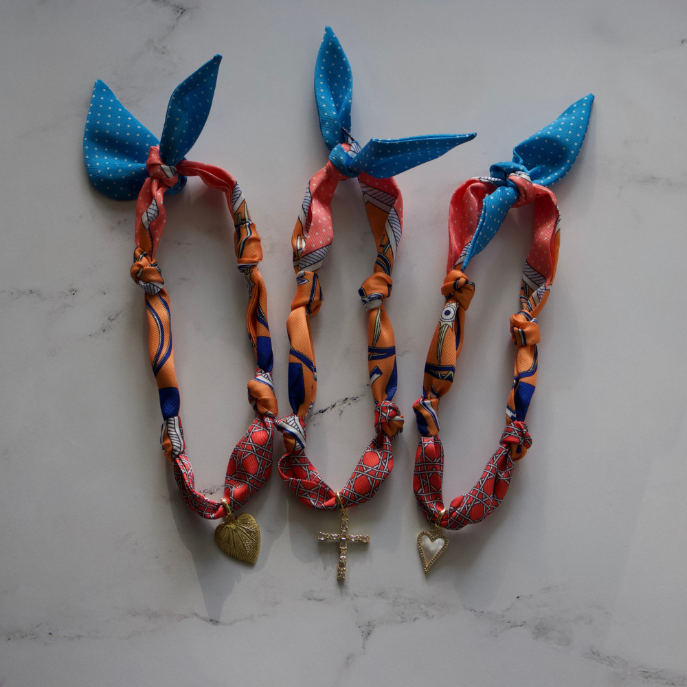 Scarf Necklace ~ Gators Orange & Blue