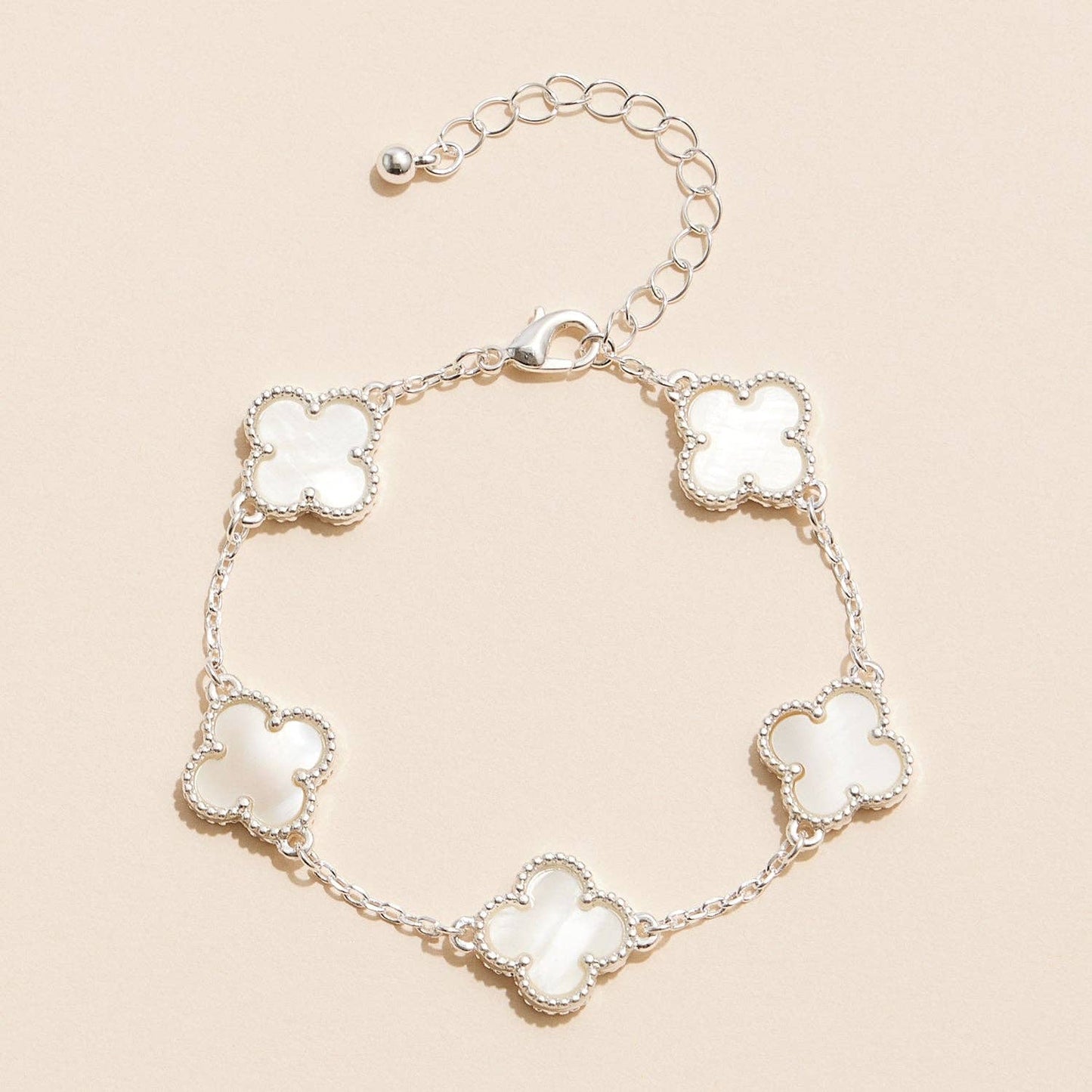 Lucky Clover Shell Charm Bracelet Inspired by Vancleef Design