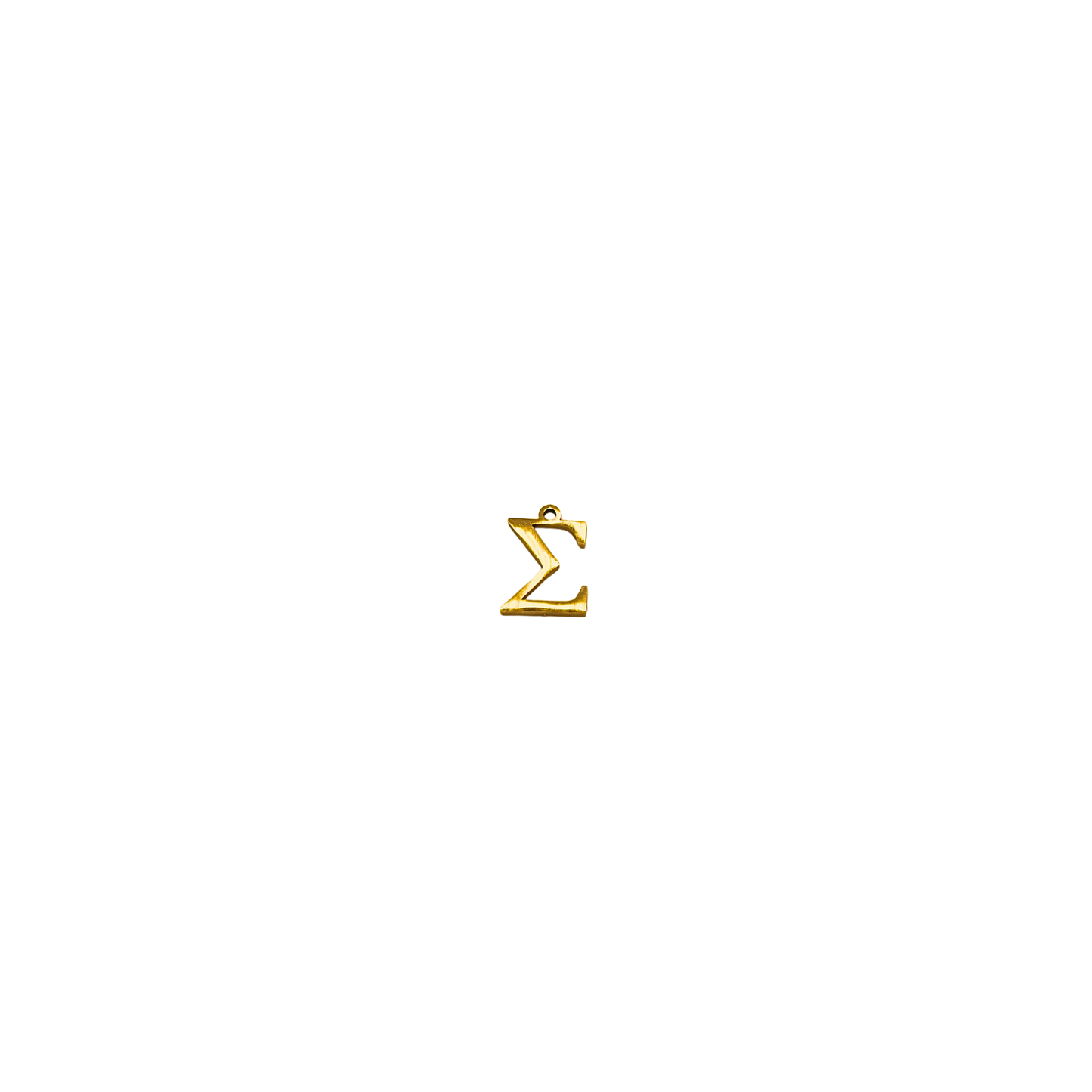 Gold Greek Life Letter Charm Collection Featuring Sigma, Tau, Gamma, Alpha, and More