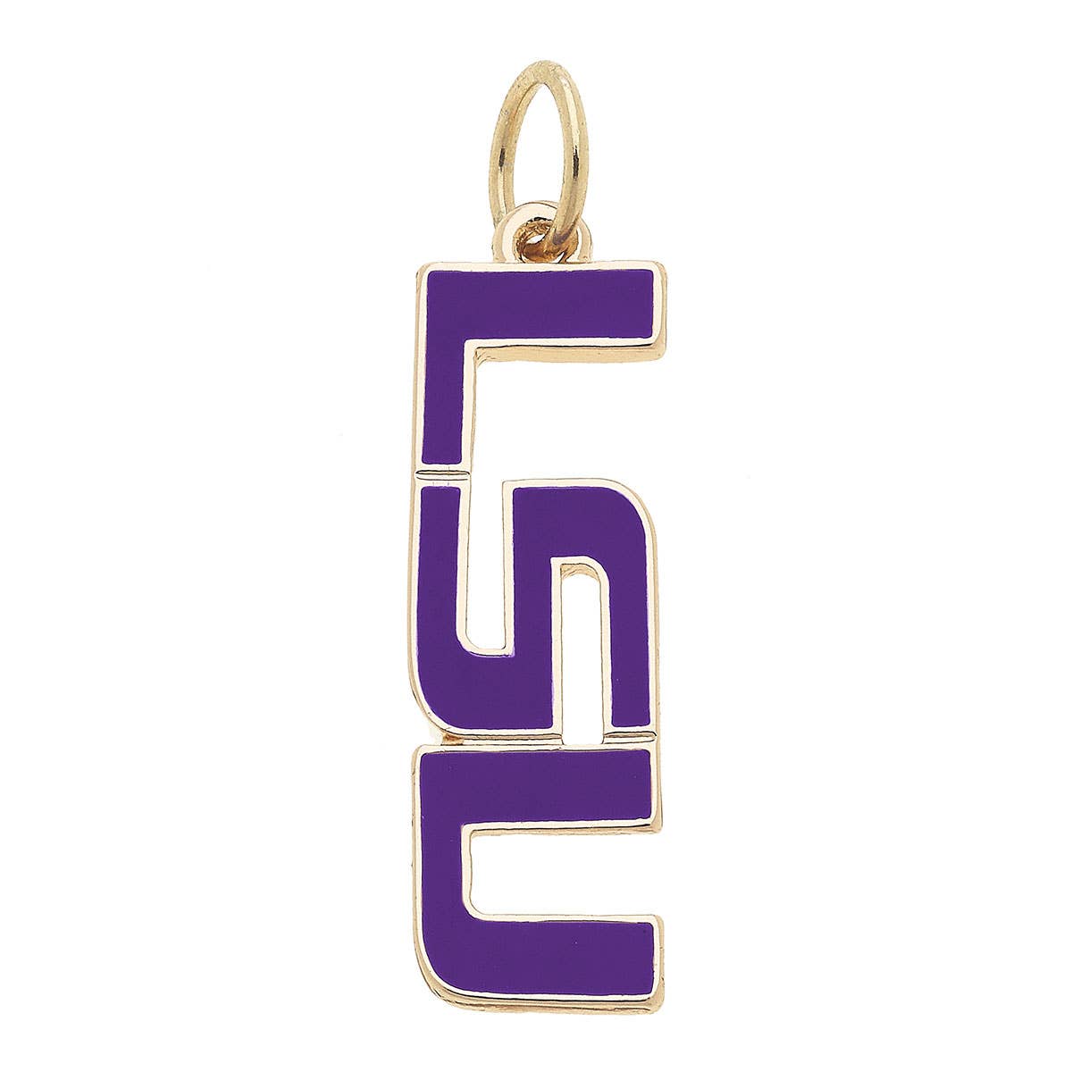 SPORTS- Gold LSU Tigers Enamel Logo Charm