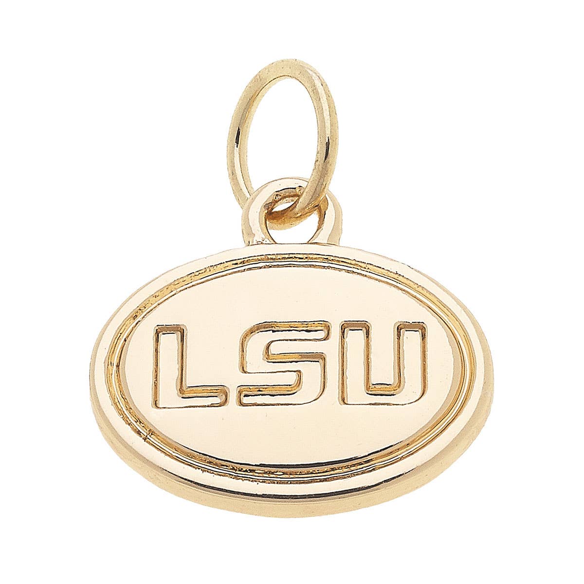 SPORTS- Gold LSU Tigers Shiny Logo Charm