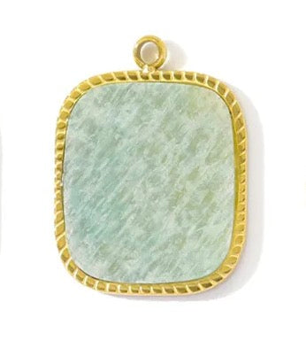 Gold & Jade Green Natural Stone Charm