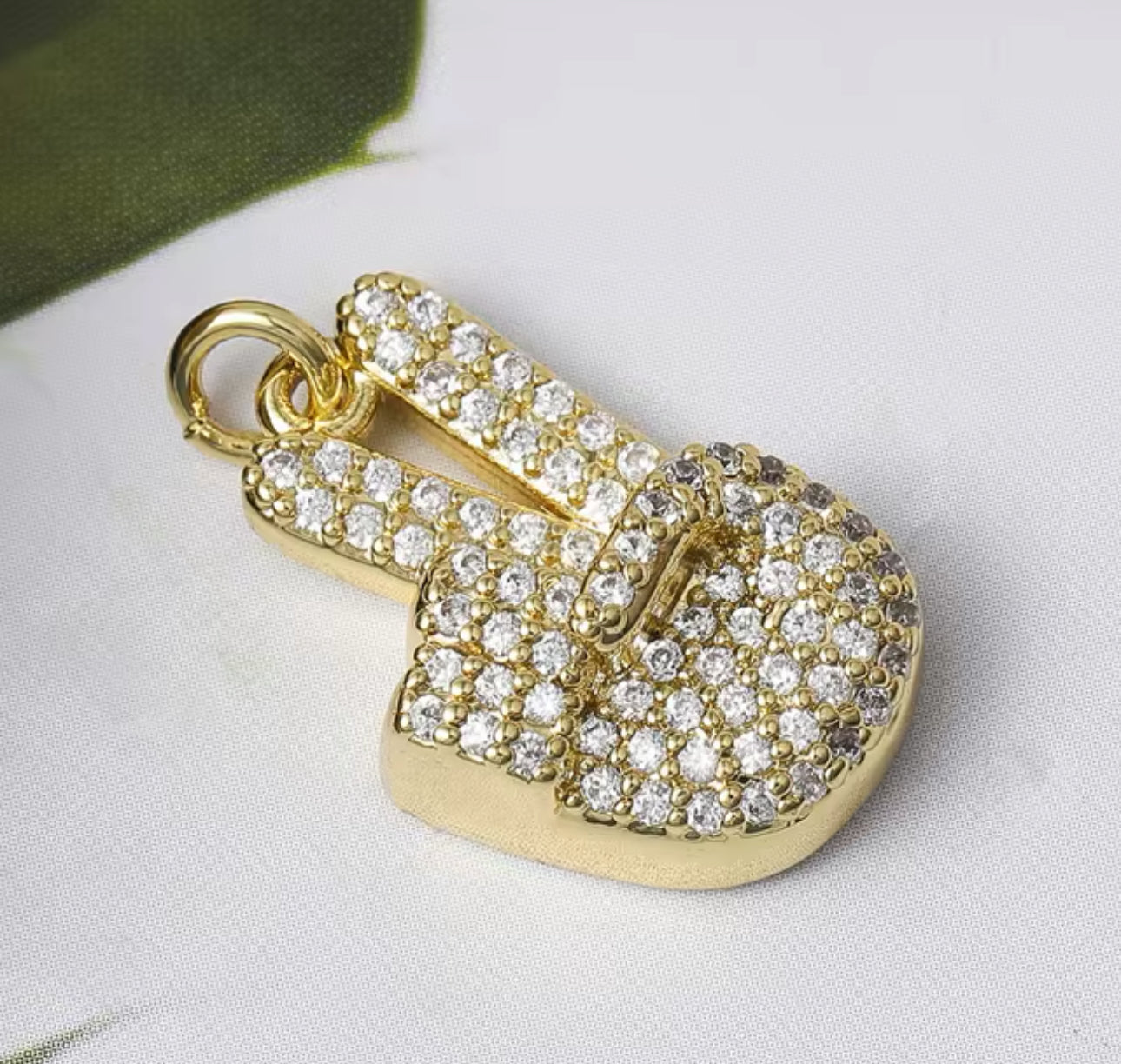 SIGNS, SHAPES & SYMBOLS- Gold Peace Sign Hand Charm