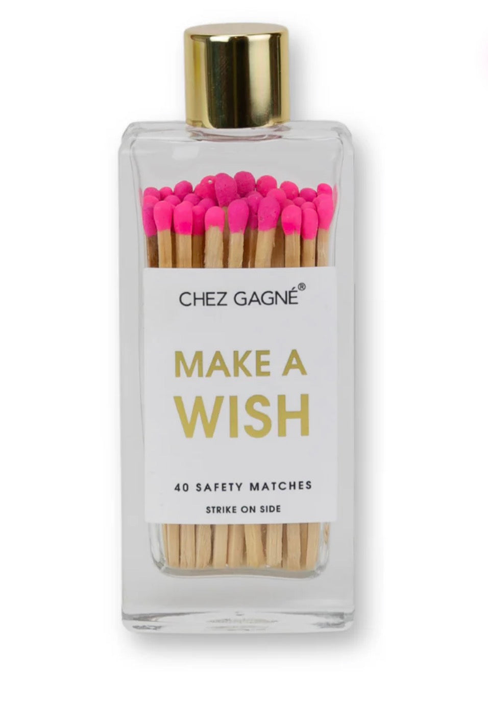 Make a Wish- Hot Pink Safety Matches in Glass Bottle