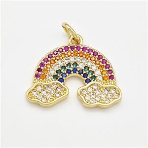 Gold Rainbow Pave Charm