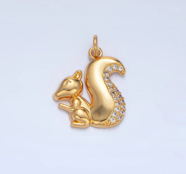 Squirrel Small Gold Charm