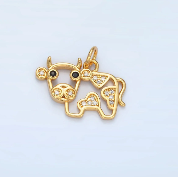 ANIMALS- Gold Cow Charm