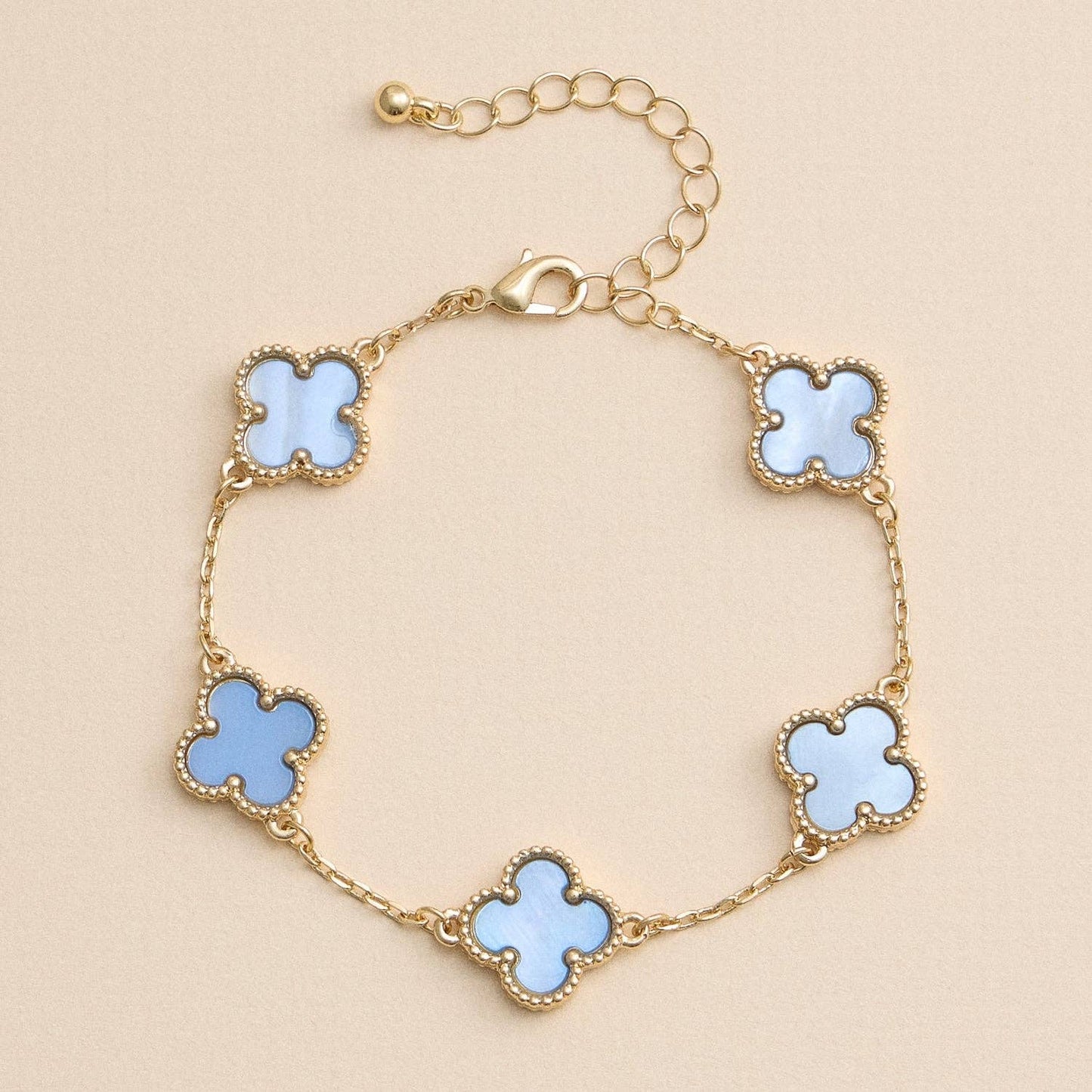 Lucky Clover Shell Charm Bracelet Inspired by Vancleef Design