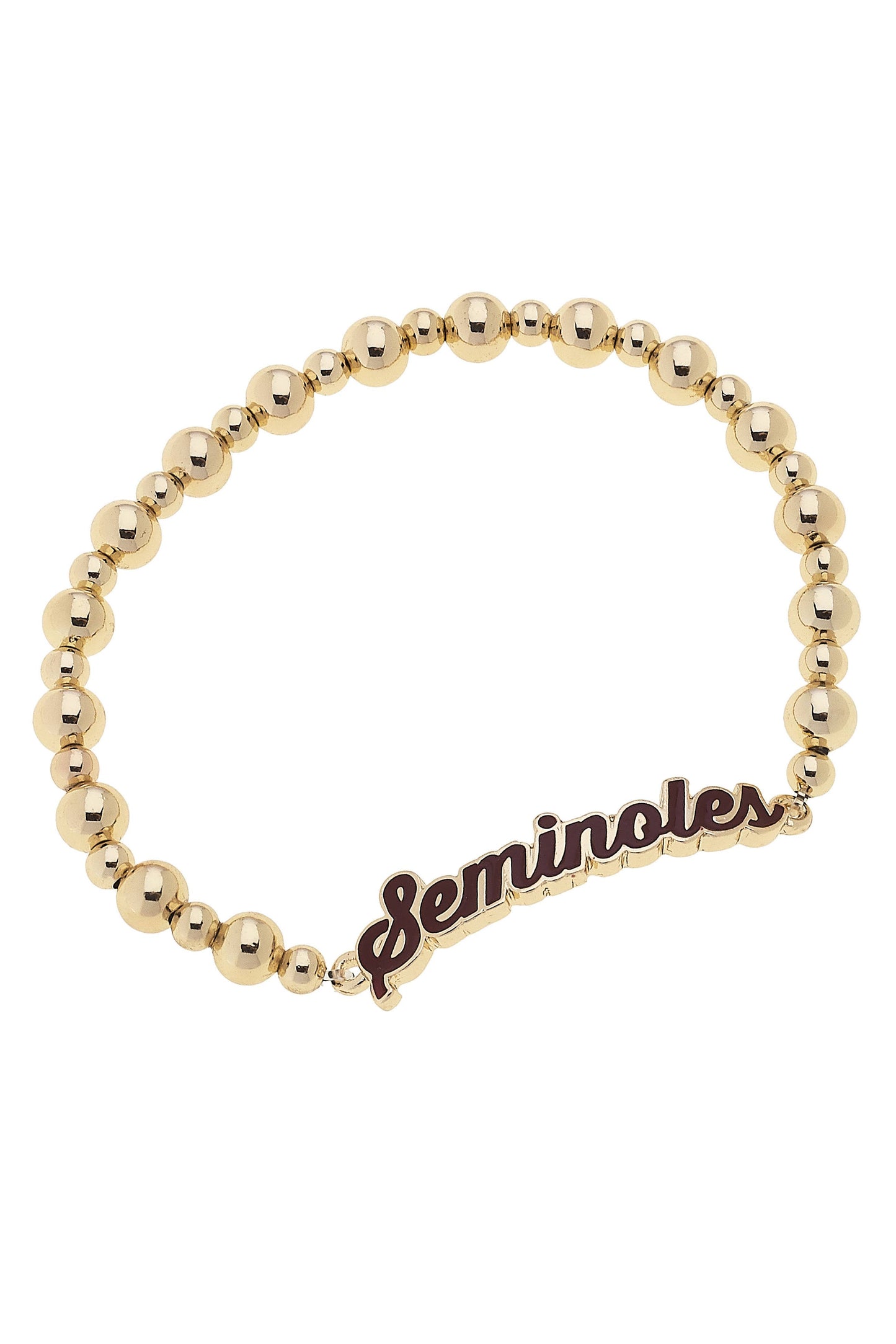 Florida State Seminoles Autograph Enamel Stretch Bracelet in Shiny Gold