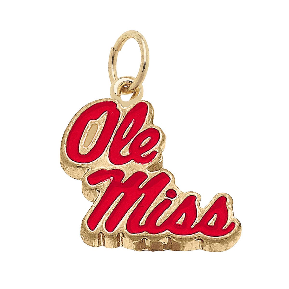 SPORTS- Gold Ole Miss Rebels Enamel Logo Charm