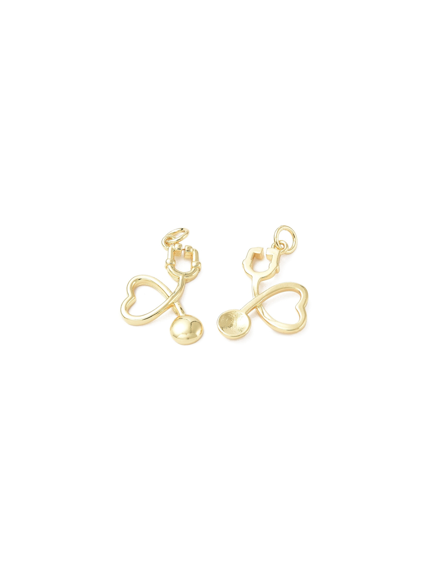 Gold Heart Stethoscope Charm