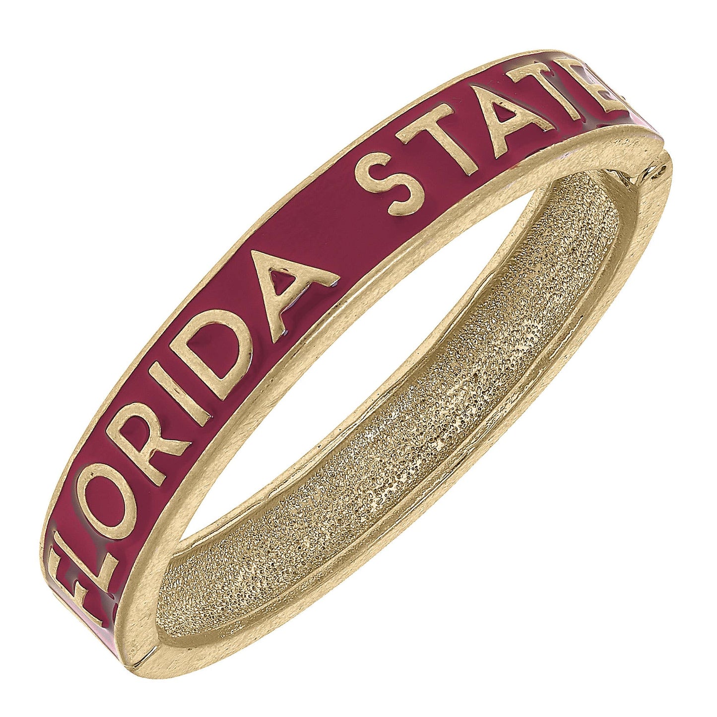 Florida State Seminoles Enamel Logo Hinge Bangle in Black