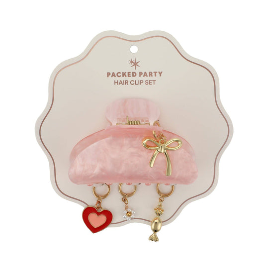 Pink Interchangeable Charm Claw Clip – Valentine’s Hair Accessory