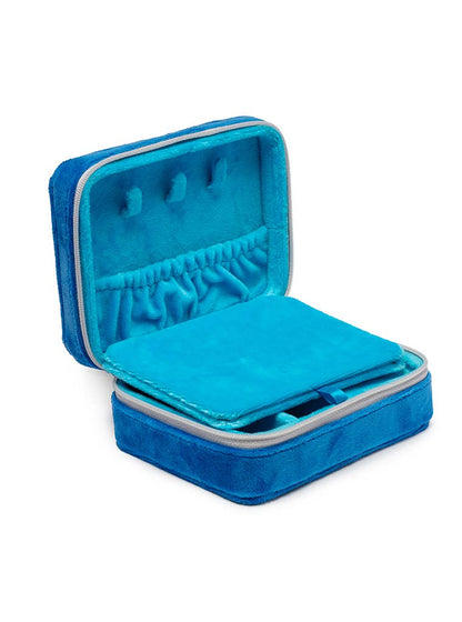 Sardine Can Blue Velvet Jewelry Zip Case / Organizer