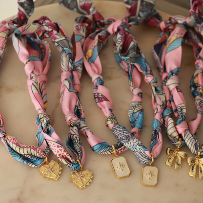 Pink Scarf Necklace