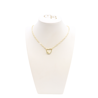 Heart of West Palm Gold Necklace with Heart Carabiner