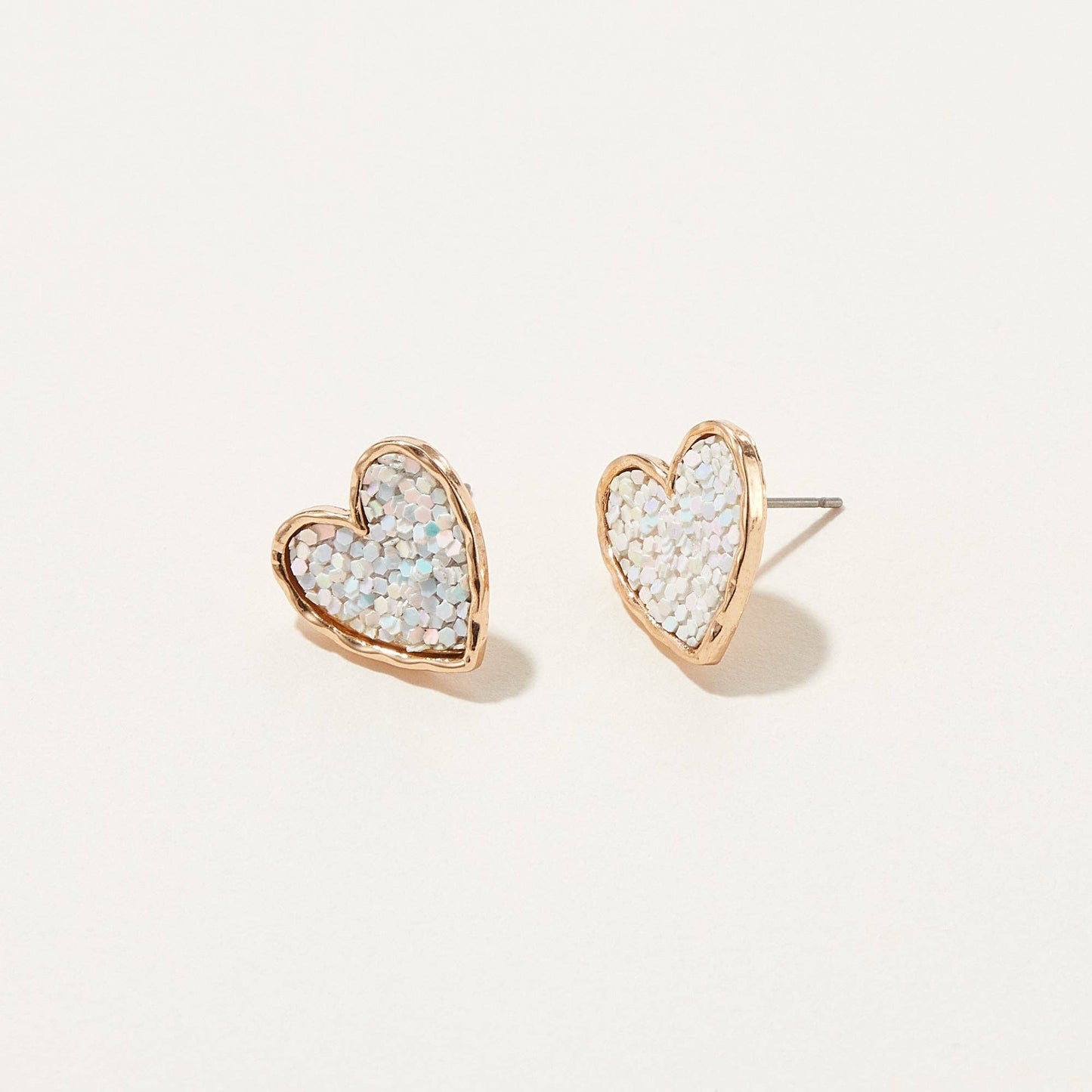 America Glitter Heart Stud Earring Set — 6 Pack