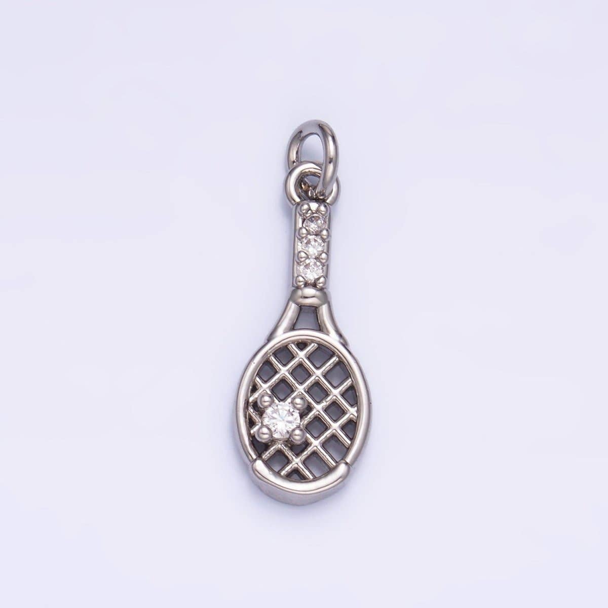 Tennis & Badminton Racket Charm — Gold & Silver