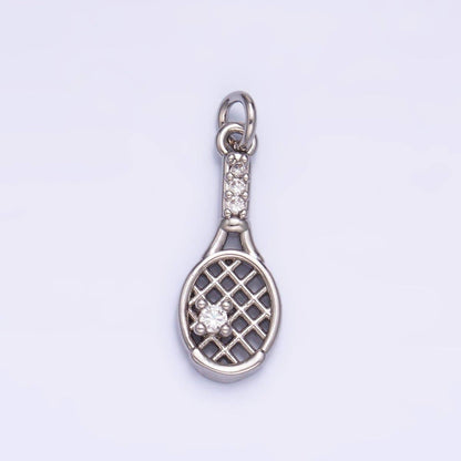 Tennis & Badminton Racket Charm — Gold & Silver