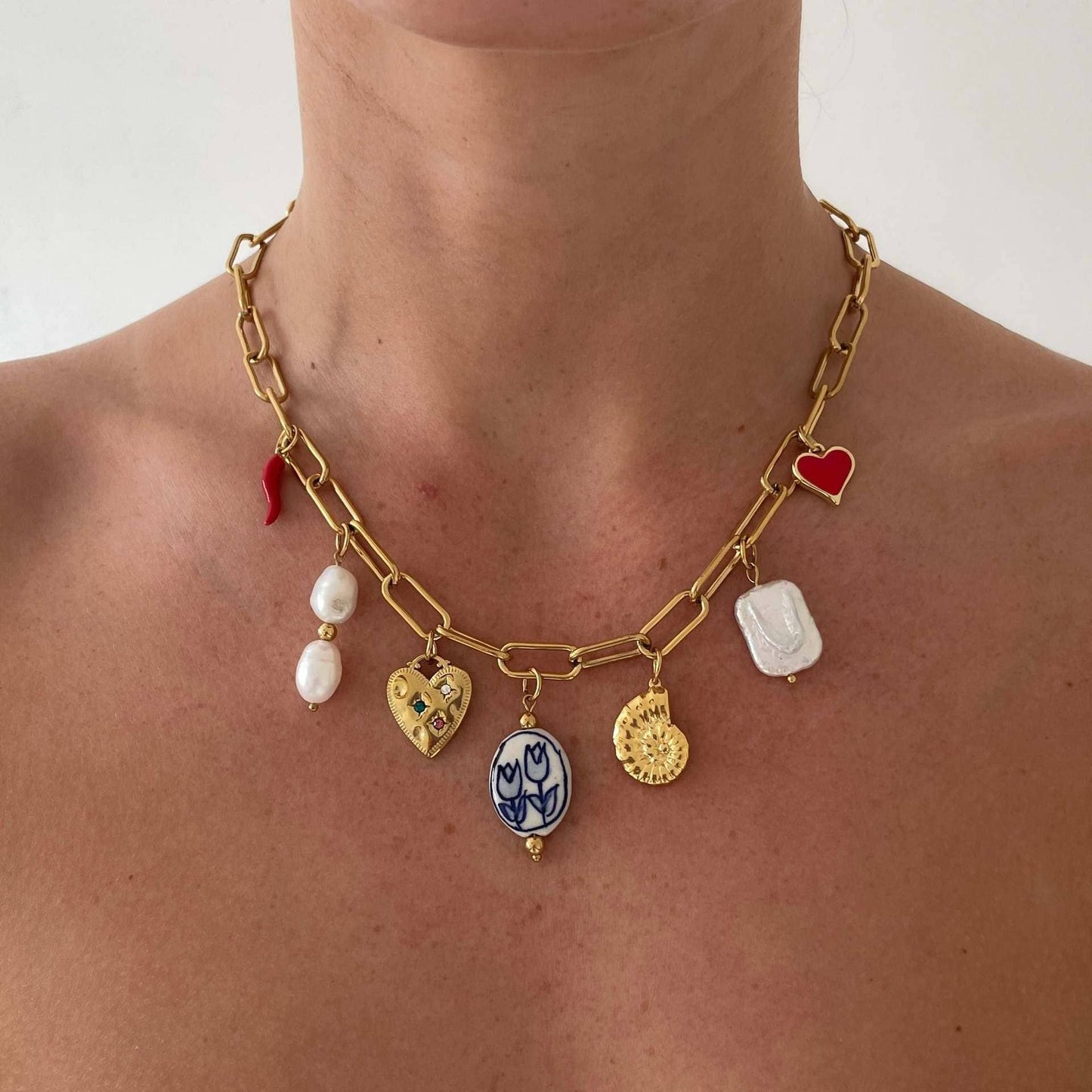 Necklace - Charm Bar - Santorini Charm Necklace