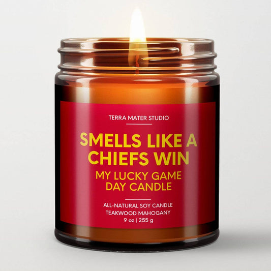 Smells Like A Chiefs Win | Game Day Candle | Chiefs Merch