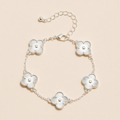 Lucky Clover Shell Charm Bracelet Inspired by Vancleef Design