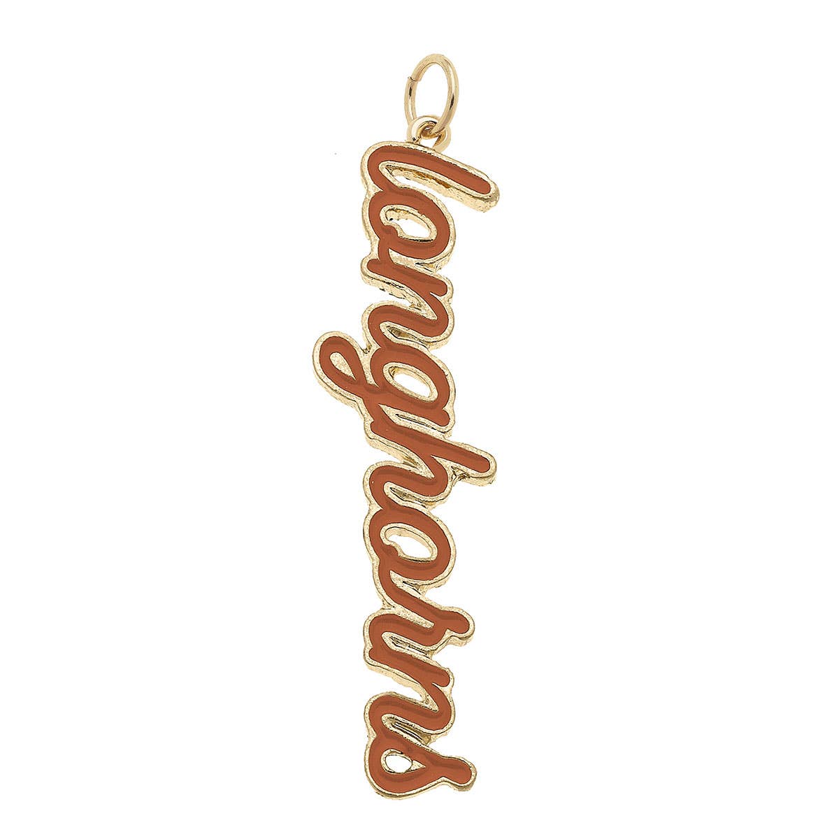 SPORTS- Gold Texas Longhorns Enamel Script Charm