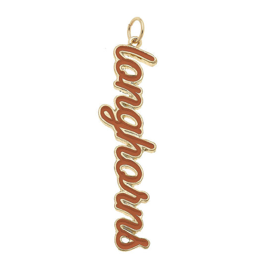 SPORTS- Gold Texas Longhorns Enamel Script Charm