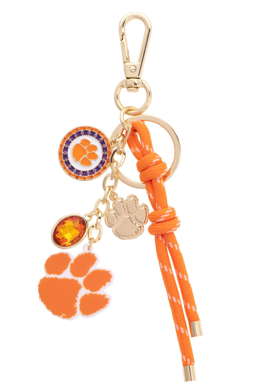 Clemson Tigers Cluster Bag Charm in Orange