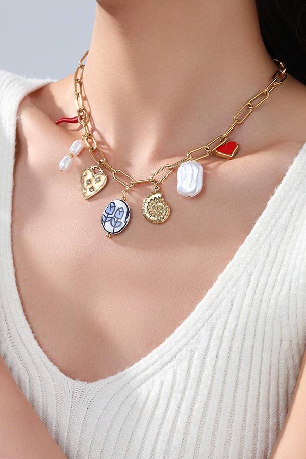 Necklace - Charm Bar - Santorini Charm Necklace