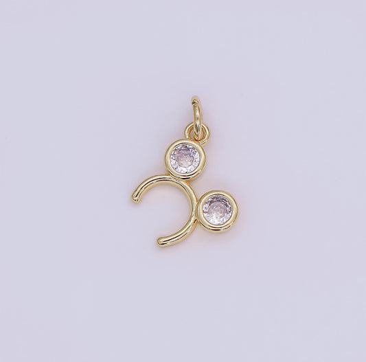 Gold Rhinestone Mouse Ears Charm