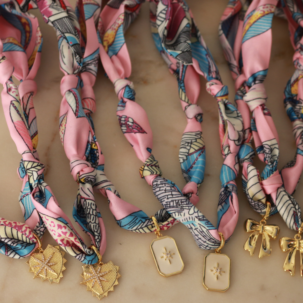 Pink Scarf Necklace