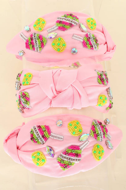 Pickle Ball Embellished Knotted Headband