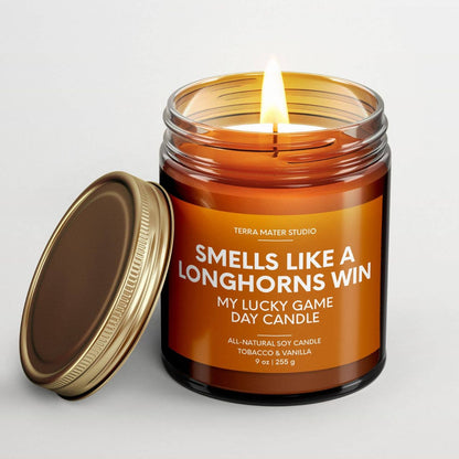 Smells Like A Longhorns Win Game Day Candle, Longhorns Merch