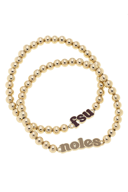 Garnet Slogan Ball Bead Bracelet