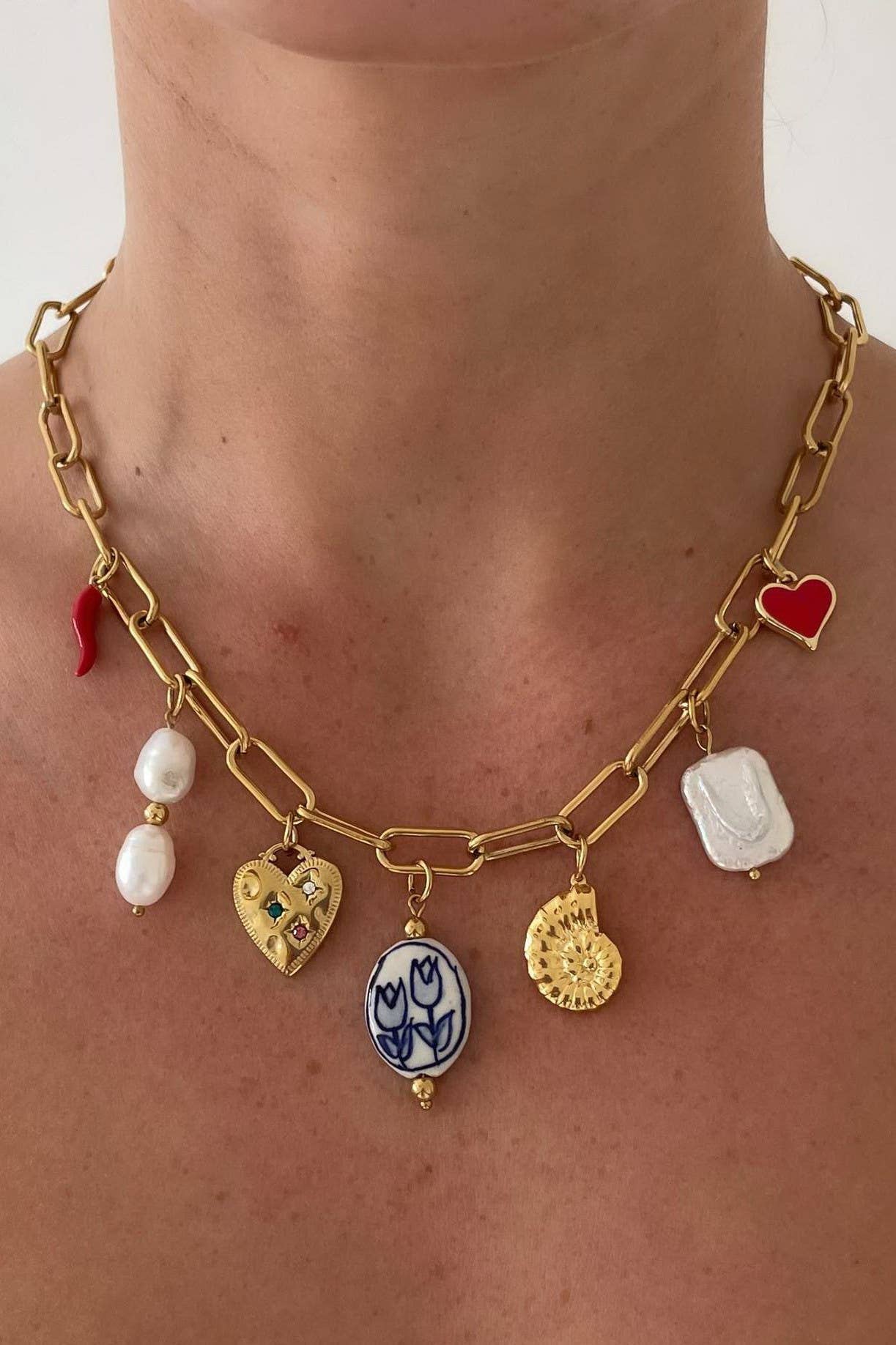 Necklace - Charm Bar - Santorini Charm Necklace