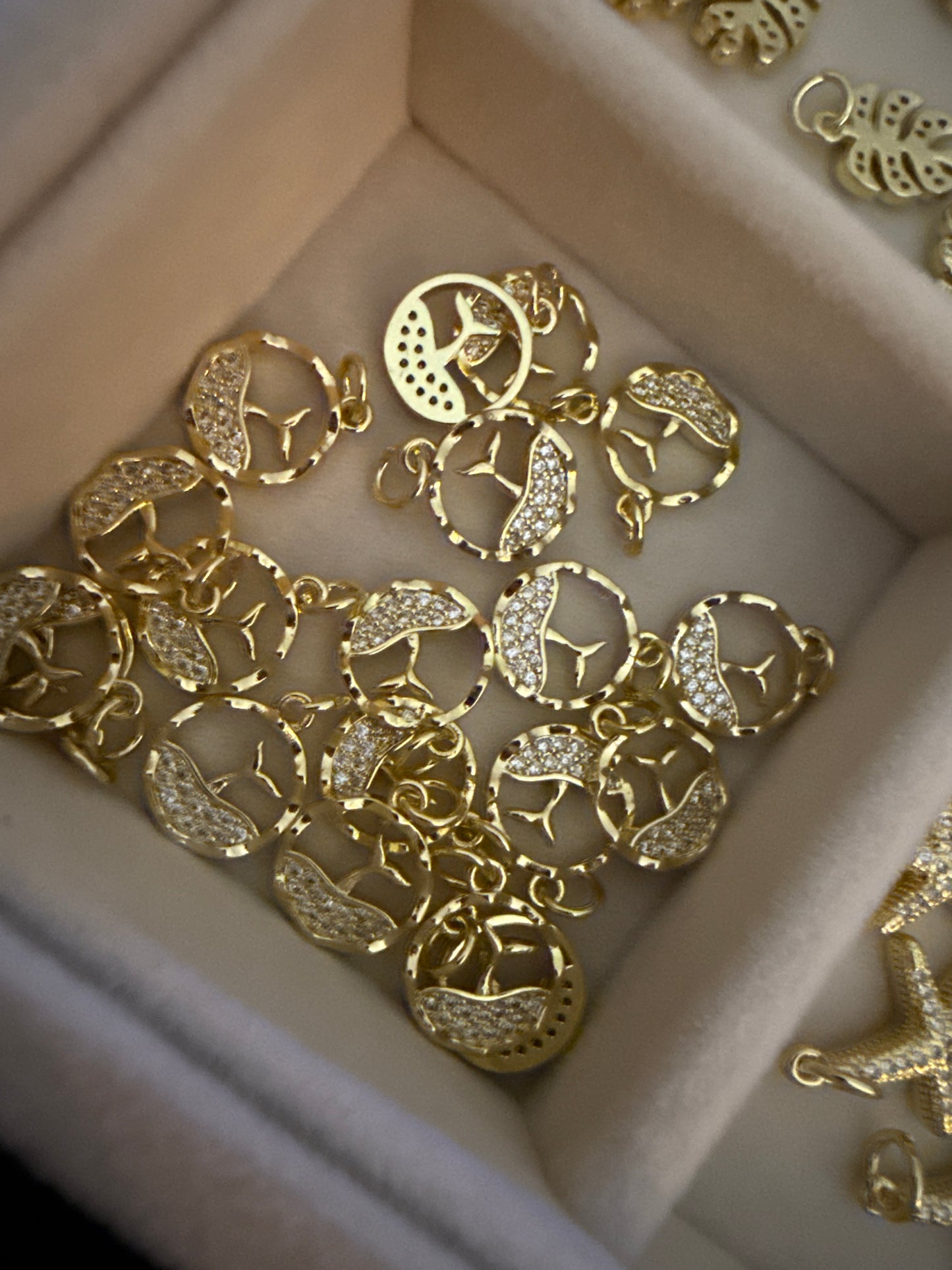 OCEAN- Gold Whale Tail Charm