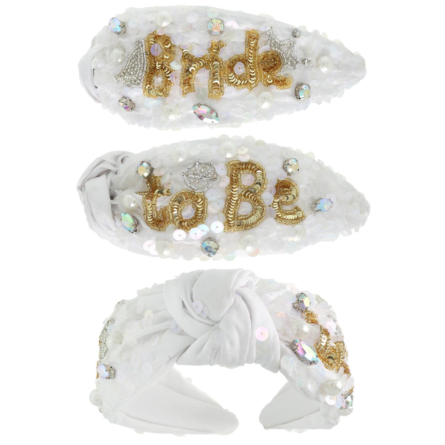 Bride to be Jewel Embellished Top Knotted Headband