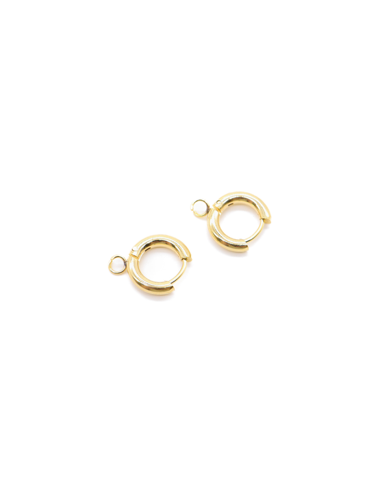 Gold Plated Huggie Hoop Earrings — Build Your Custom Charm Earrings!
