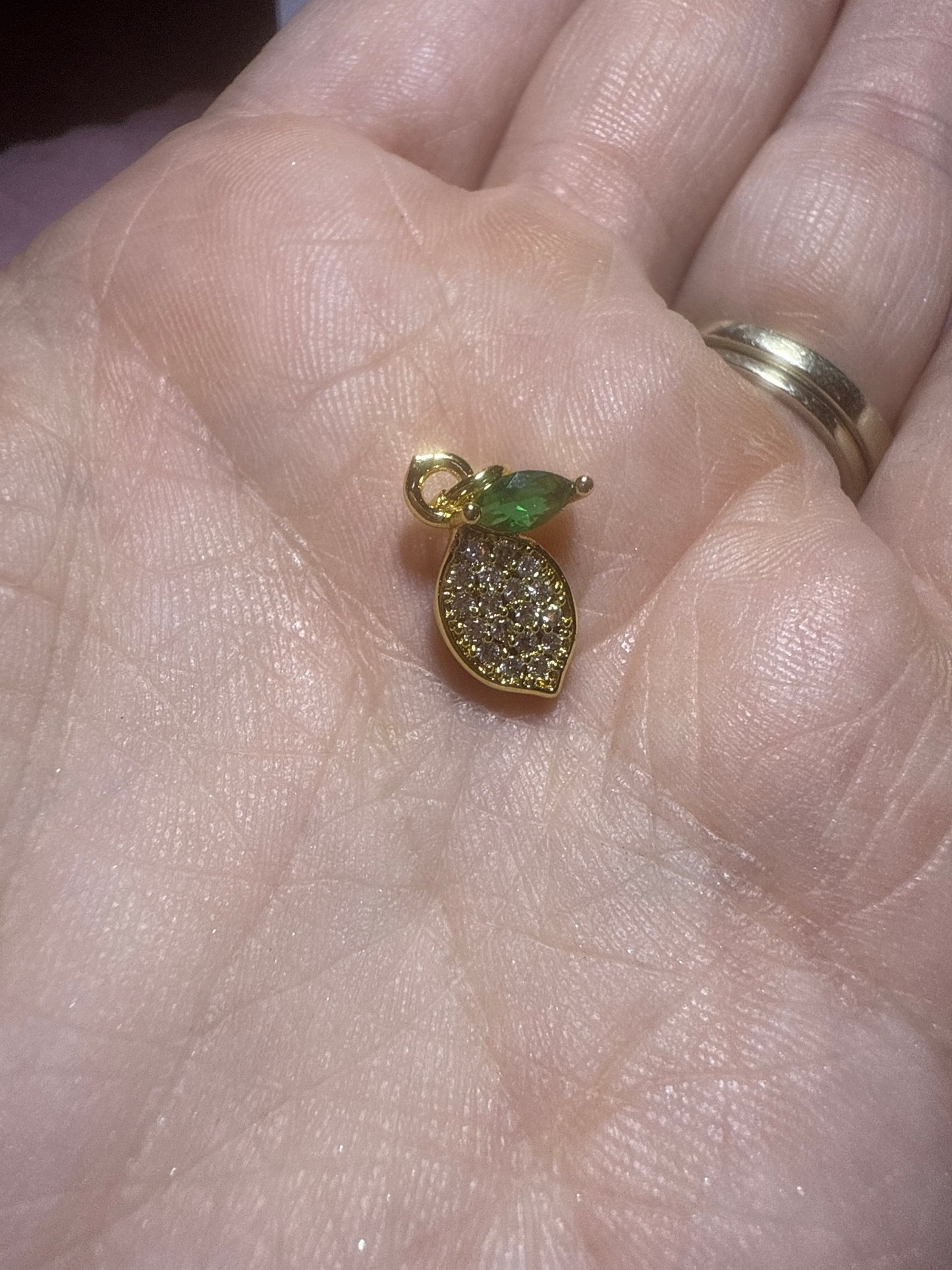 FOOD & BEVERAGE- Gold Lemon Crystal Charm